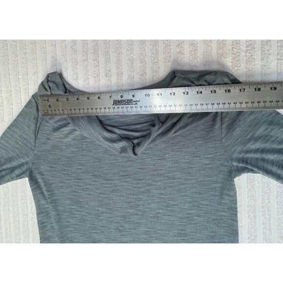 Anthropologie Pure + Good Womens Medium Cowl Neck Jersey Knit Tunic Top Gray - Picture 6 of 9